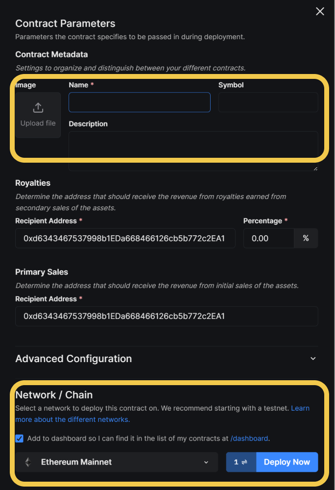 Set up ERC1155 Collection contract